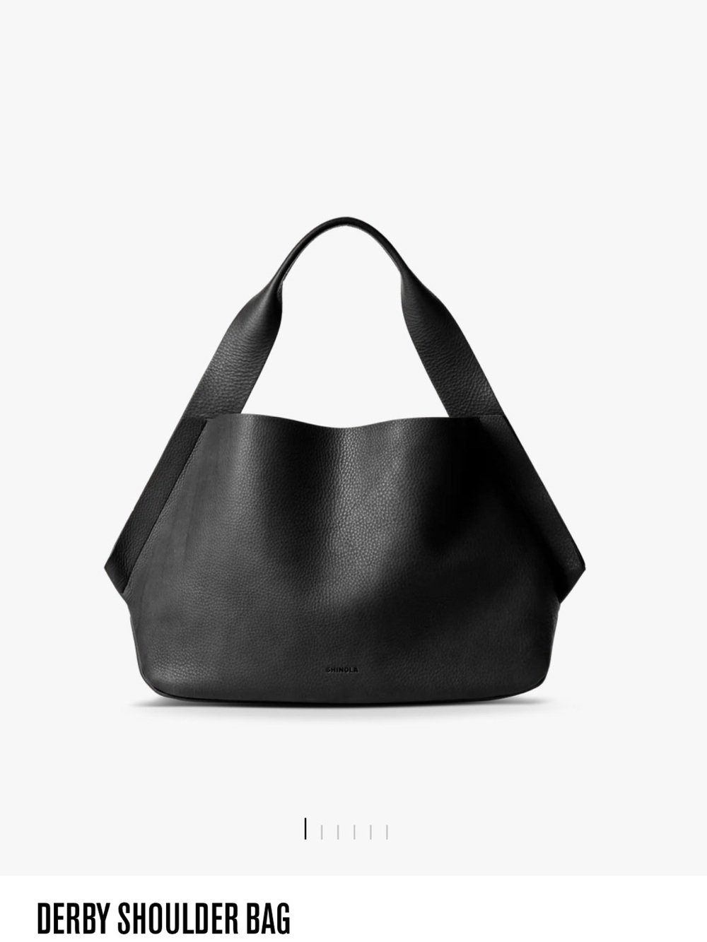 Shinola Black Derby Shoulder Tote